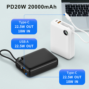 Banco de Energía de 20000 mAh con Cables, Carga Súper Rápida, Protocolo PD QC Compatible, Pantalla LED con Logotipo Personalizado - Product Image 2