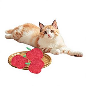 Juguete masticable para gatos con forma de manzana, de lufa, para limpieza dental, diseño de dibujos animados, impermeable, divertido, para aliviar el aburrimiento, palo de juguete para mascotas transfronterizo - Product Image 1