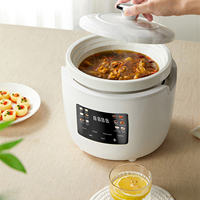Cuisinière électrique multifonction en céramique blanche de 3 litres, mijoteuse en céramique plus épaisse avec double couvercle en céramique.