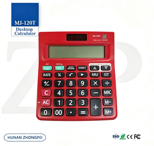 Calculadora de Escritorio MJ-120T Roja con PCB SKD, 12 Dígitos, Doble Alimentación Solar y Batería, Función de Verificación de Impuestos de 150 Pasos, Coma de 3 Dígitos - Product Image 1
