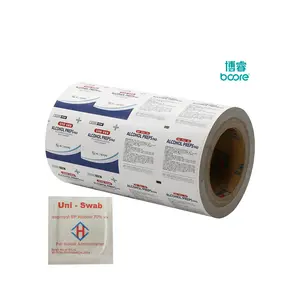 Aluminum Foil Laminated paper alcohol prep pad packaging, laminated aluminum foil paper medical alcohol prep pad sachet