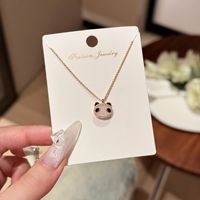 Collier Panda en Gros avec Zircon Scintillant, Chaîne de Clavicule en Forme de Chiffre, Perle Polyvalente, Style Mignon