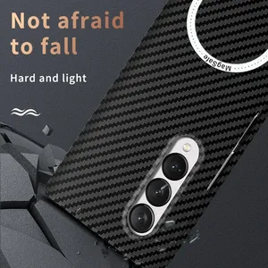 Étui magnétique de luxe en fibre de carbone pour <span class=keywords><strong>Samsung</strong></span> Z Fold 5 4 3 <span class=keywords><strong>2</strong></span> Z Flip 4 3 <span class=keywords><strong>ZFold</strong></span> Fold4 Fold5 Cover - Product Image 1