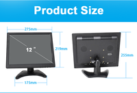 Monitor LCD TFT de Matriz Activa Industrial de 12 Pulgadas 4:3, 1024*768, HDMI, VGA, BNC, AV, USB, Altavoz, Soporte VESA, Táctil Capacitivo Opcional
