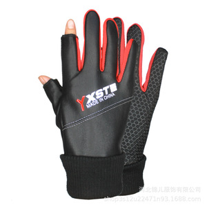 Gants Pidu Jin'er à deux doigts pour hommes, doublure polaire épaisse, coupe-vent, imperméables, pour le cyclisme et les trajets quotidiens, compatibles écran tactile, en matière synthétique - Product Image 3