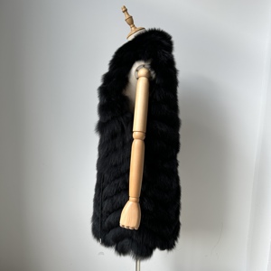 Nuovo Gilet in vera pelliccia di volpe giacca elegante Gilet lungo giacca in morbida pelliccia soprabito <span class=keywords><strong>senza</strong></span> <span class=keywords><strong>maniche</strong></span> invernale - Product Image 4