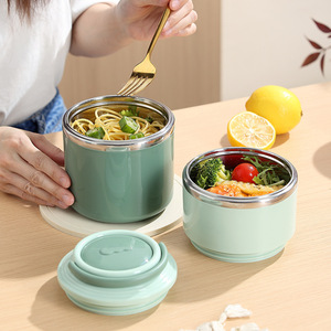 Lonchera Térmica Aislada Apilable de Varias Capas, 660ml-1460ml, Acero Inoxidable 304, Contenedor de Alimentos Térmico Portátil con Asa, Logotipo Personalizado - Product Image 3