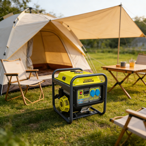 Générateur <span class=keywords><strong>à</strong></span> inverseur monophasé 4,8 kW 50 Hz <span class=keywords><strong>à</strong></span> <span class=keywords><strong>essence</strong></span>, <span class=keywords><strong>à</strong></span> châssis ouvert, avec prise européenne et voyant d'alerte d'huile – Excellent rapport qualité-prix - Product Image 1