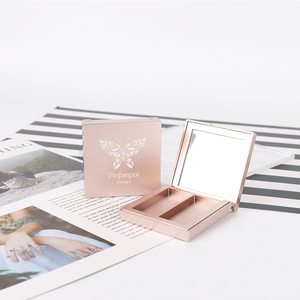 Paleta vacía de polvo prensado con logotipo de colores personalizados, embalaje de maquillaje cuadrado, sombra de ojos, 2 colores, estuche de colorete resaltado con espejo - Product Image 3