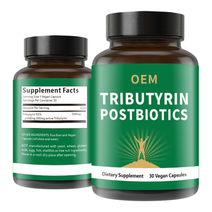 Oem Custom Tributyrine Postbiotica Capsules 55% Actieve Formule Darm Gezondheid Colon Ondersteuning 30 Veganistische Gmo-Vrij - Product Image 1