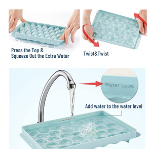 Raybin Custom Kunststoff Mini <span class=keywords><strong>Circle</strong></span> <span class=keywords><strong>Ice</strong></span> Ball Maker Form Eiswürfel schale mit Deckel und Behälter Eis schaufel - Product Image 6