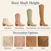 Bottines classiques en cuir pour femme, bottines en cuir marron pour femme, bottines de cowgirl roses pour le quotidien, bottines en cuir faites à la main style ballon
