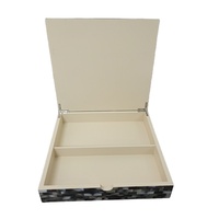 Boîte à bijoux de luxe en résine à motif coquillage, 2 compartiments, boîte de rangement avec couvercle à charnière pour cosmétiques, bijoux, boîte cadeau, boîte à souvenirs