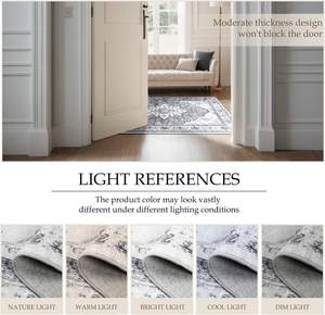 Modern Area <b>Rugs</b> Vintage Bluish <b>Grey</b> Floral Non Slip Non Shedding Soft Rectangular carpet <b>for</b> Living Room Custom in Stock - Product Image 5