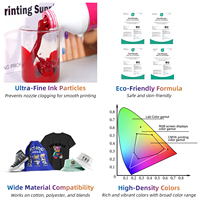 Tinta Pigment DTF CMYKW Berkualitas Tinggi LEAF untuk Printer Inkjet, Film Transfer Tinta DTF untuk Epson I3200 I1600 Xp600 1390 4720 Tx800