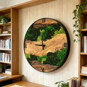 <span class=keywords><strong>Reloj</strong></span> <span class=keywords><strong>de</strong></span> <span class=keywords><strong>Pared</strong></span> <span class=keywords><strong>de</strong></span> Musgo Natural <span class=keywords><strong>de</strong></span> Tamaño Personalizado con Madera <span class=keywords><strong>de</strong></span> Olivo, Decoración Rústica Ecológica Hecha a Mano para el Hogar, Oficina, Hotel - Product Image 1