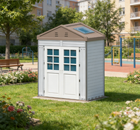 Tiny House WooWild, abri à outils modulaire préfabriqué, isolé, imperméable, à simple travée, portable |   Utilisation en entrepôt et en parc - Matériel HDPE