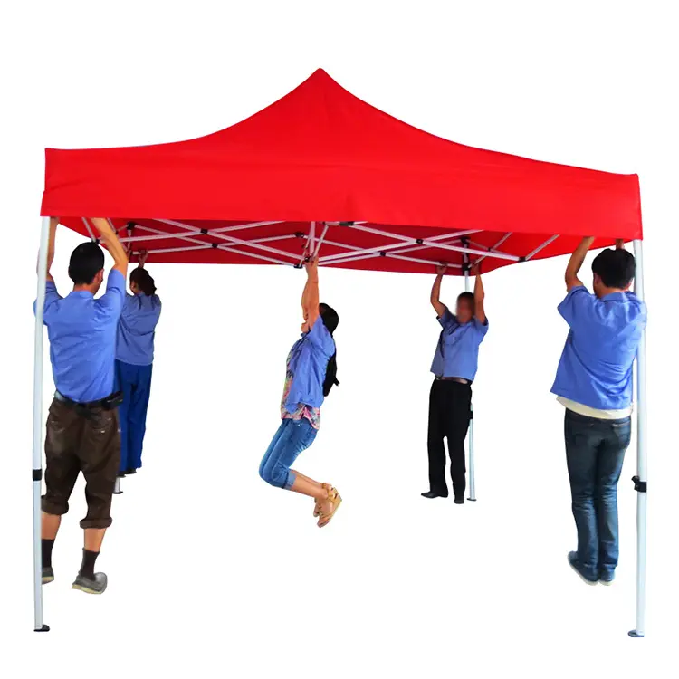 Высококачественная Складная красная палатка для проведения мероприятий на открытом воздухе с принтом 3x3 для торговой выставки