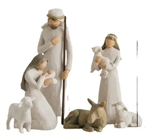 Conjunto de artesanía para niños, escultura de resina religiosa, estatua, decoración del hogar, manualidades para regalos