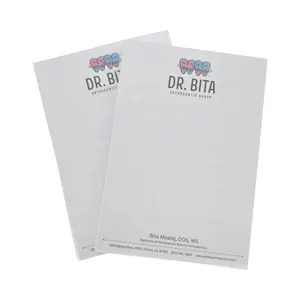 लोगो मुद्रित थोक अनुकूलित आकार 100 पृष्ठों दंत प्रचार सफेद कागज नोटबुक ज्ञापन पैड