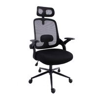 Salle d'attente réglable noir maille exécutive haut dossier patron chaise bureau avec roue