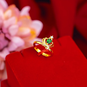 Anillo de diamantes de moda para mujeres europeas y americanas, corona de oro de placer de Vietnam con suministro de puesto de moda de latón chapado en oro - Product Image 5