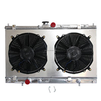 Radiateur entièrement en aluminium avec cache-ventilateur pour Mitsubishi Lancer Evolution 6 2.0L 2.4L 2002-2007 - Pièce auto