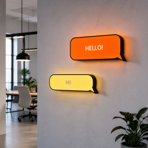 Letrero LED con Burbuja de Voz, Logotipo 3D Personalizado, Caja de Luz para Publicidad en Restaurantes, Bares y Tiendas, Letrero 'Hola, ¡<span class=keywords><strong>Vamos</strong></span> <span class=keywords><strong>a</strong></span> <span class=keywords><strong>Hablar</strong></span>!' - Product Image 3