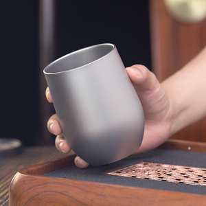 Mug à café 120ml 255ml 400ml, tasse en titane à double paroi, activités de plein air, design texturé givré, tasse à eau légère en titane - Product Image 3