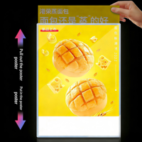 Boîte à lumière LED murale Ewen DX-2401-27 A1-A4, cadre pour affiche en verre trempé, panneau publicitaire