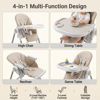 Chaise haute pour bébé pliable, réglable, multifonctionnelle, en plastique, design moderne, pour la salle à manger, l'extérieur et la cuisine, meubles pour enfants