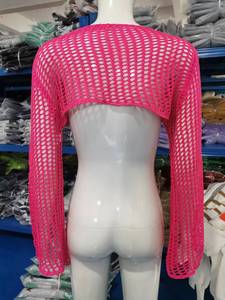 XS-L Sexy Châu Âu Và Mỹ Rỗng ra Đan Áo Len Rắn Cổ Tròn Dài Tay Dệt Kim Hàng Đầu - Product Image 6