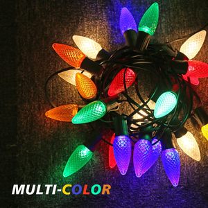 Ampoule LED C9 de qualité supérieure pour extérieur, de qualité commerciale, bleue, facettée, de remplacement, pour Noël, en polycarbonate - Product Image 4