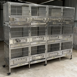 Cage pour animaux de compagnie en acier inoxydable 304 à 3 étages verrouillable pour chats, oiseaux, petits animaux et lapins avec plateau de nettoyage et design durable - Product Image 1