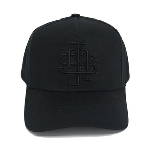 Gorras de béisbol con marco A, colores negros, efecto de conexión y logotipo bordado 3D personalizado, gorras de béisbol de 5 paneles al por mayor - Product Image 2