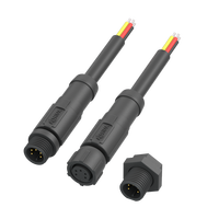 AHUA 5PIN Extended Male Female Wire Harness M08 Circular Nylon 1A DC Power Connector IP68 5P Led Lighting Waterproof Plug