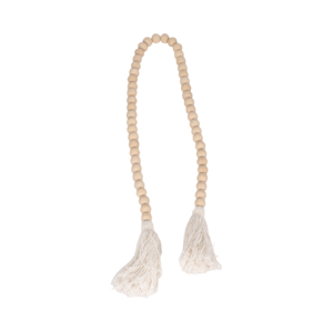 Perline in legno fatte a mano in stile boho con morbide nappe, decorazione rustica moderna per soggiorno, ufficio o casa. - Product Image 1