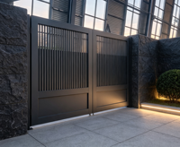Puerta Corredera Automática de Aluminio de Alta Resistencia |   Puerta de Entrada con Control Remoto Eléctrico, Resistente a la Intemperie, Duradera, Fácil de Montar, para Hogares