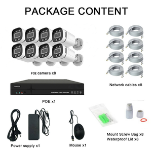 กล้องวงจรปิดรักษาความปลอดภัยแบบกระสุน 8MP 8CH 4K POE ระบบติดตามการเคลื่อนไหวของมนุษย์ มาตรฐานกันน้ำ IP67 ภาพสีคมชัดในเวลากลางคืน - Product Image 3
