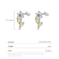 Anting-anting tusuk berkilau modis, perhiasan halus perak sterling 925, bunga sederhana opal kristal elegan untuk wanita