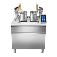 Machine à cuire les nouilles automatique à six yeux en acier inoxydable SEMIKON, machine à cuire les nouilles intelligente à levage automatique, cuisinière commerciale entièrement automatique, cuisinière épicée chaude