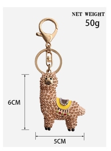 Llavero de Llama con Pedrería Brillante, Llaveros de Llama con Cristales, Bonito Llavero de Cristal, Colgante para Bolso de Mujer, Llavero para Coche, Llavero de Cordero, Llaveros de Alpaca - Product Image 5