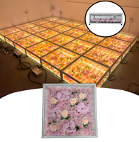 Blumen Spiegel Großhandel LED Dance Floor Panel mit künstlichen Blumen für Hochzeits feier Bar