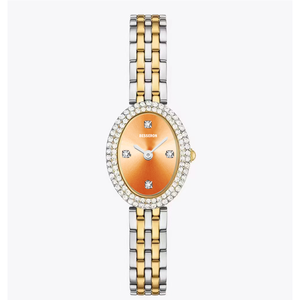 Elegante Reloj de Pulsera de Cuarzo con Incrustaciones de Diamantes Ovalados para Mujer, con Resistencia al Agua de 5 ATM y Correa de Acero Inoxidable 304L - Product Image 1