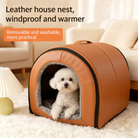 Lit pour chien et chat de luxe, imperméable, pliable, amovible, en tissu Oxford, en cuir, motif uni, écologique, portable, boîte pour toutes les petites tailles