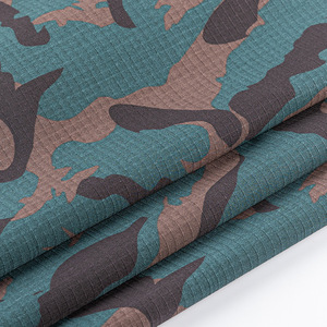 高堅牢度 帯電防止 難燃性 ポリエステル65% 綿35% カモフラージュプリント格子柄 衣料用アウトドア生地 - Product Image 4