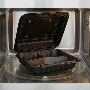 High Quality Disposable Microwavable Black Mfpp Plastic Classic Style Lunch Box for UK Market Restaurant & Hotel Use - Product Image 1