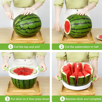Groothandel Keuken Gadget RVS Handmatige Watermeloen Snijder Snijmes Fruit Groente Snijgereedschap Anti-aanbaklaag Draagbaar