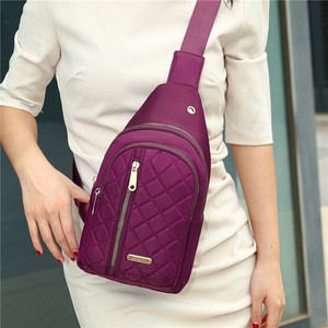 Women's Chest Bag Purple Quilted Multi Layer Zipper Waterproof Outdoor Travel Commuter Crossbody Bag - Product Image 4