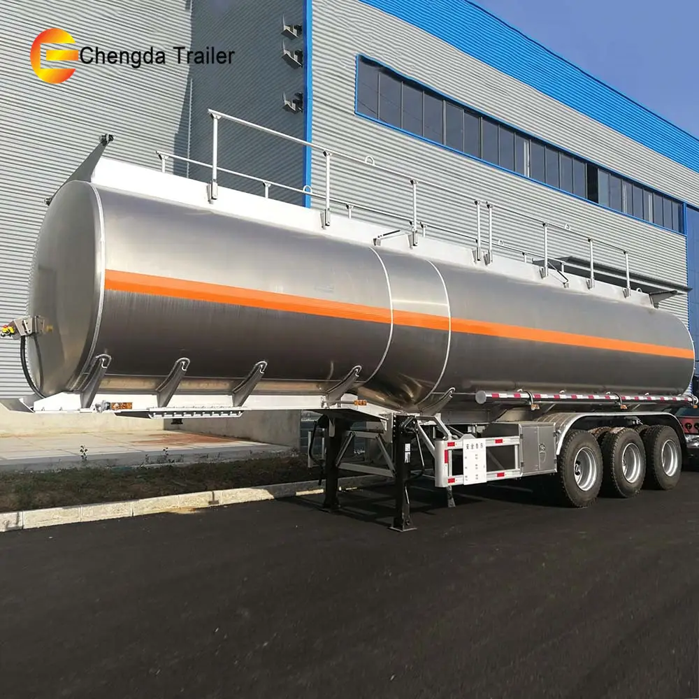 Tri Axle 40000 45000 50000 Liter Aluminum Alloy Fuel Tanker Semi Trailer for sale